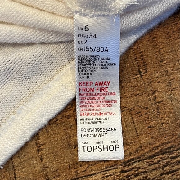 Topshop Ivory Lightweight Sweater Keyhole Back with Tie US 2 - Picture 5 of 9